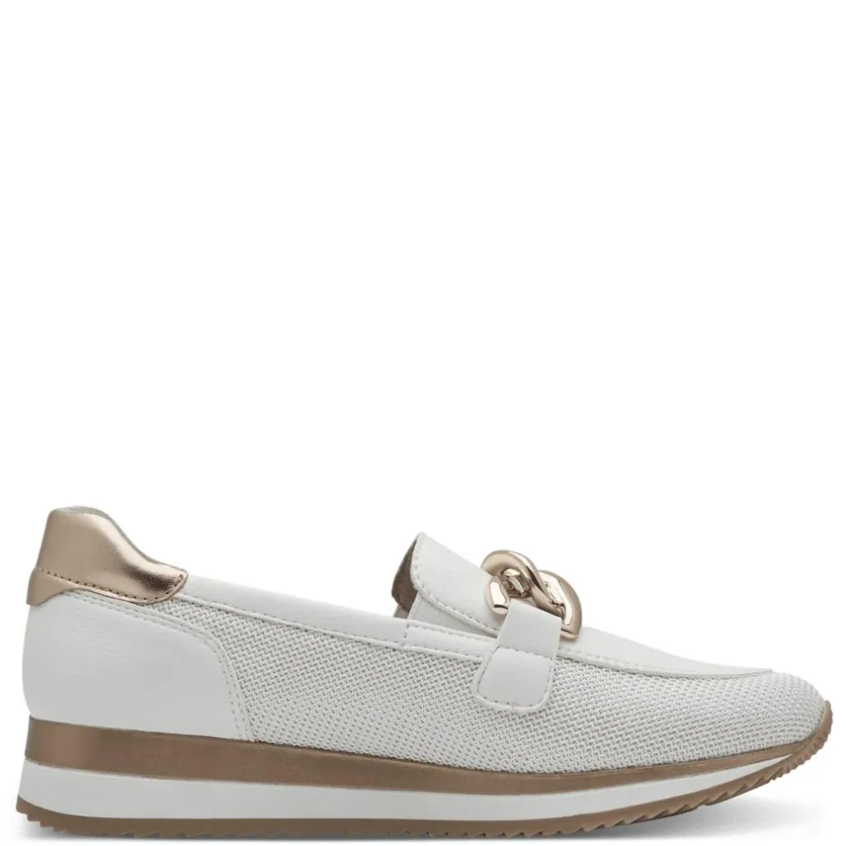 Women Jana Somon Loafer With Link Detail - White Rose Gold
