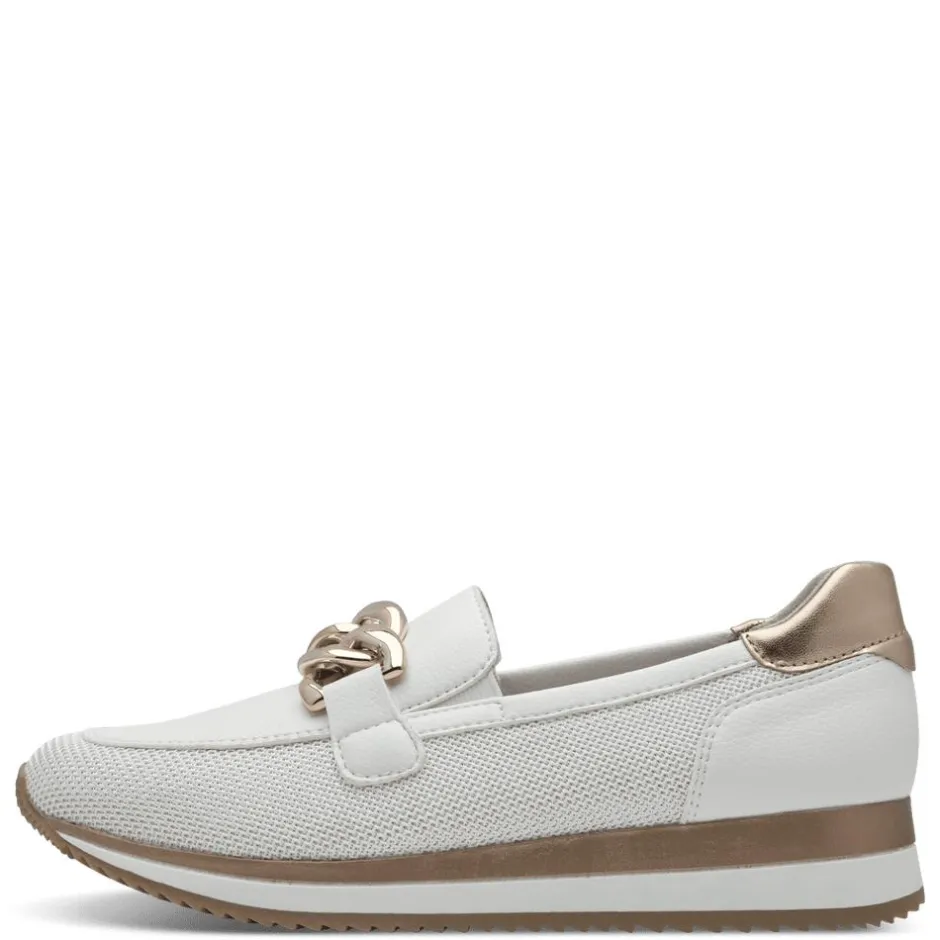Women Jana Somon Loafer With Link Detail - White Rose Gold