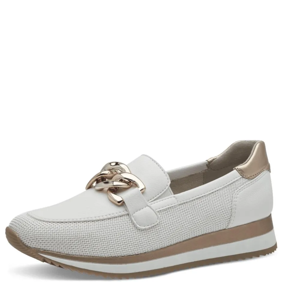 Women Jana Somon Loafer With Link Detail - White Rose Gold