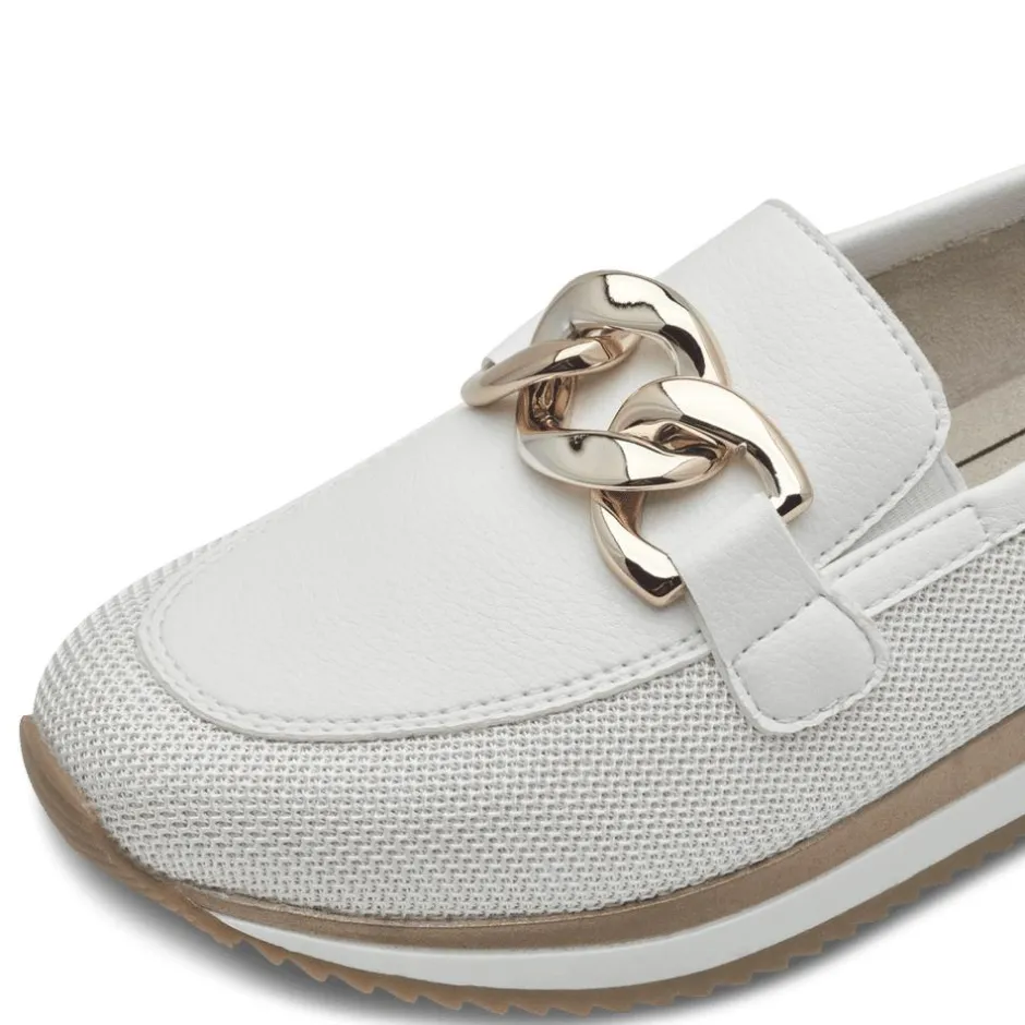 Women Jana Somon Loafer With Link Detail - White Rose Gold