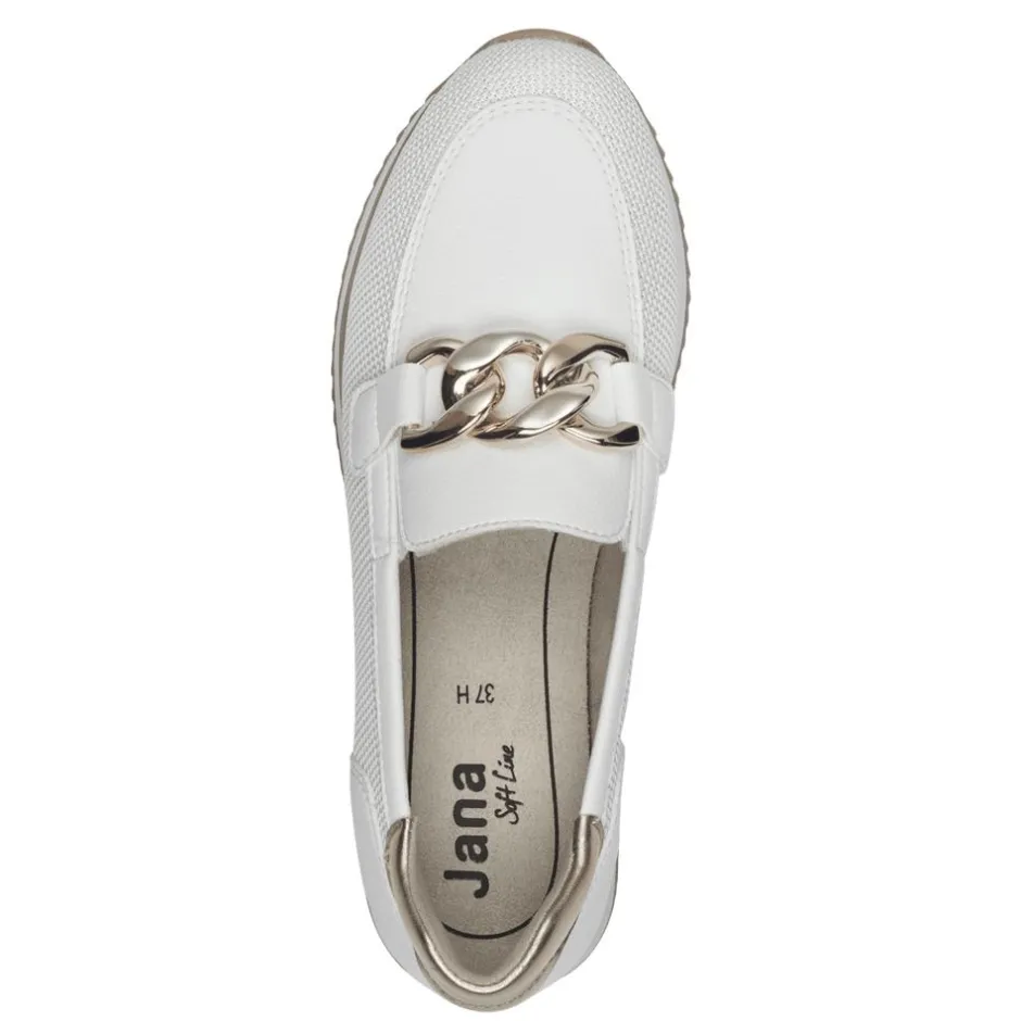 Women Jana Somon Loafer With Link Detail - White Rose Gold