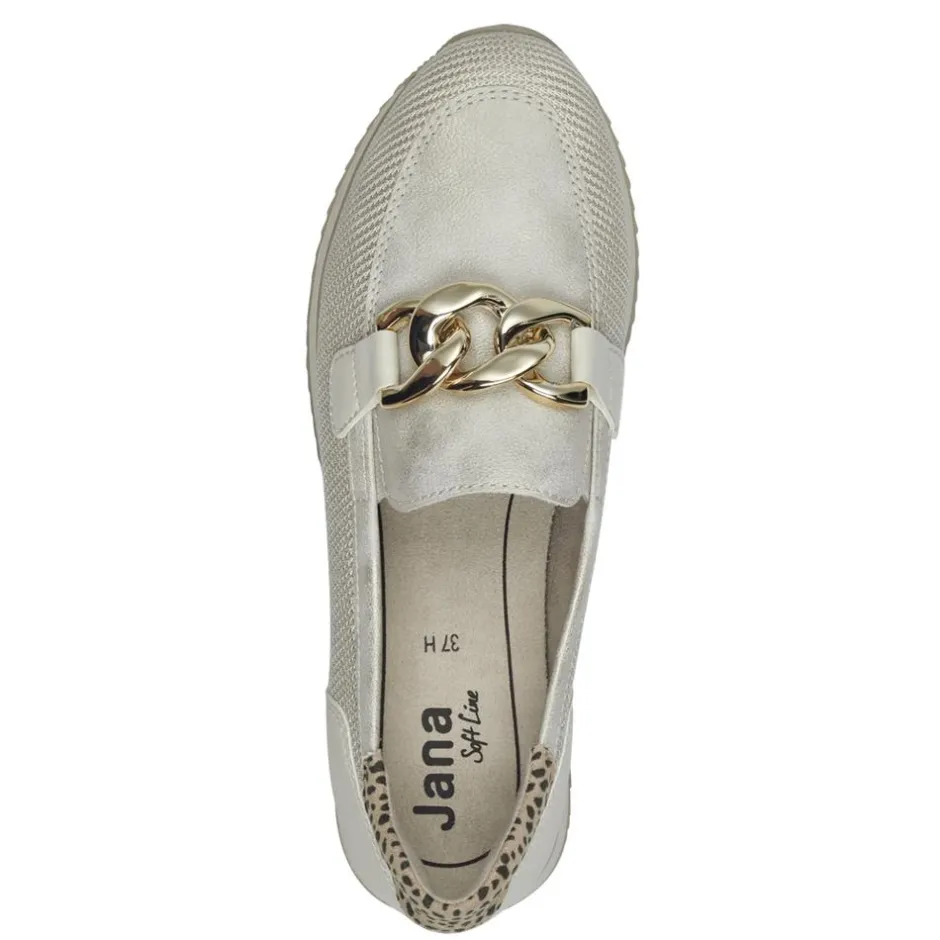 Women Jana Somon Loafer With Link Detail - Beige Leopard Combi
