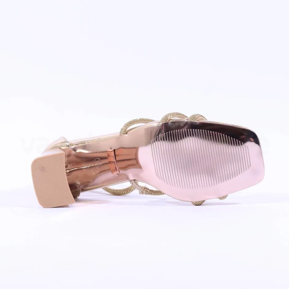 Women Una Healy Sophisticated Rear Zip Heel - Gold Sparkle