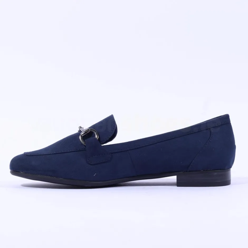 Women Marco Tozzi Sopi Slip On Buckle Loafer - Navy