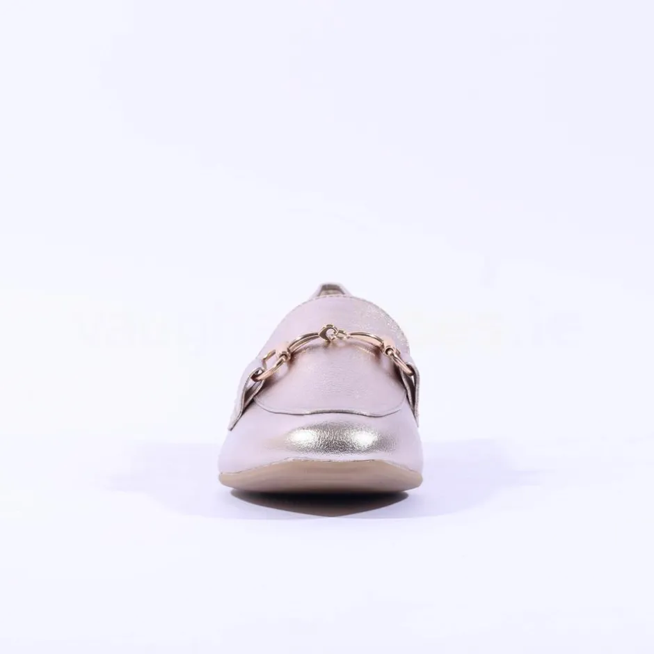 Women Marco Tozzi Sopi Slip On Low Heel Loafer - Platinum