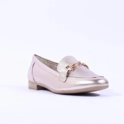 Women Marco Tozzi Sopi Slip On Low Heel Loafer - Platinum