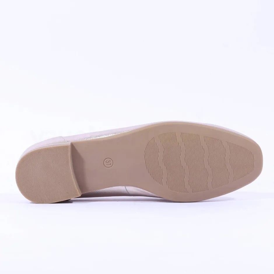 Women Marco Tozzi Sopi Slip On Low Heel Loafer - Platinum