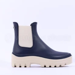 Women Igor Soul Chunky Sole Rain Ankle Boot - Navy Cream