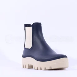 Women Igor Soul Chunky Sole Rain Ankle Boot - Navy Cream