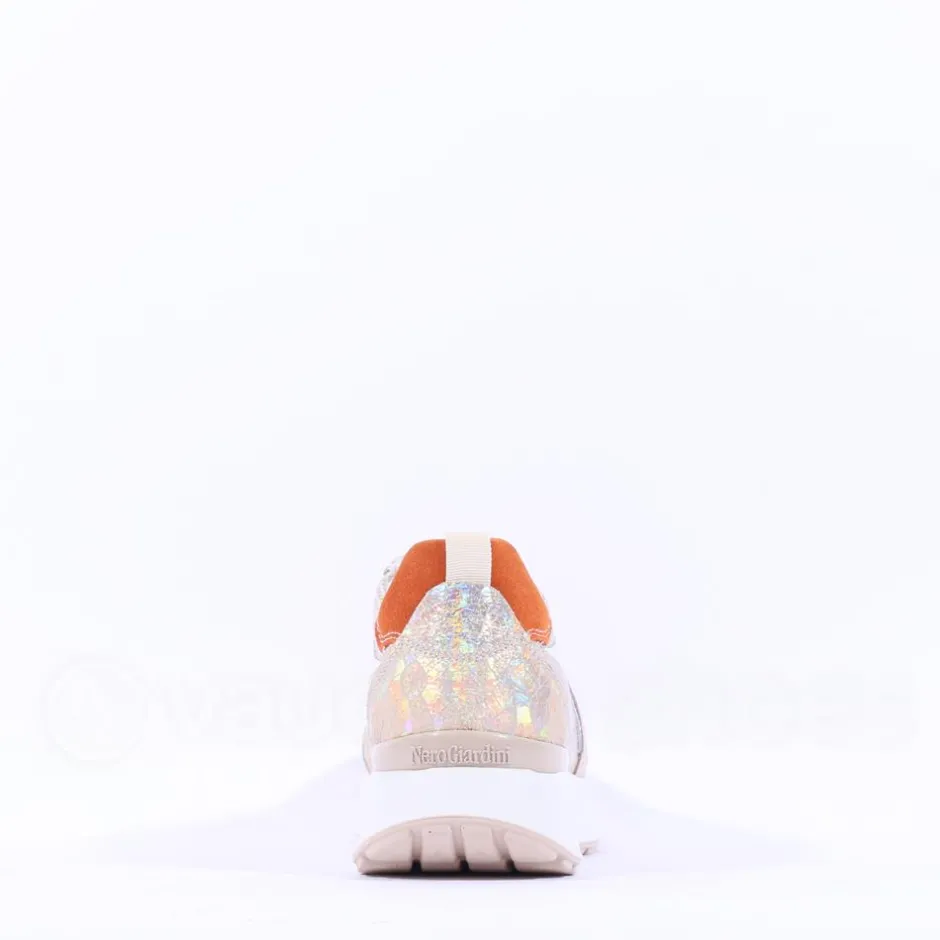 Women NeroGiardini Sporty Mesh Trainer - Gold Orange