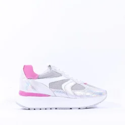 Women NeroGiardini Sporty Mesh Trainer - Silver Pink