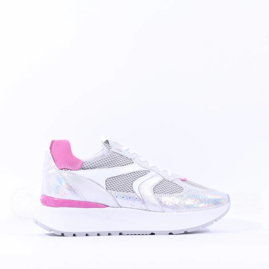 Women NeroGiardini Sporty Mesh Trainer - Silver Pink