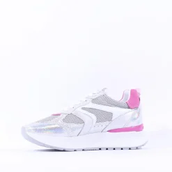Women NeroGiardini Sporty Mesh Trainer - Silver Pink