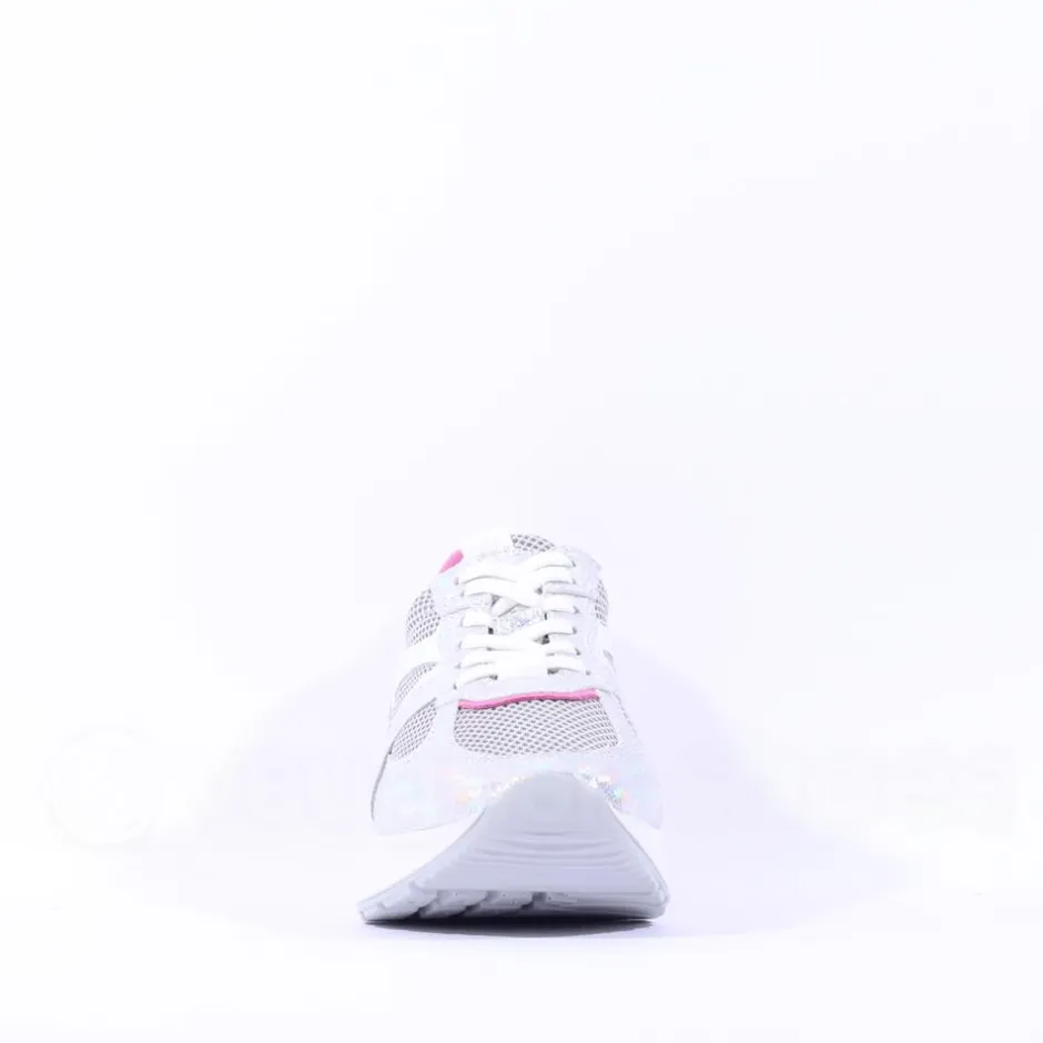 Women NeroGiardini Sporty Mesh Trainer - Silver Pink