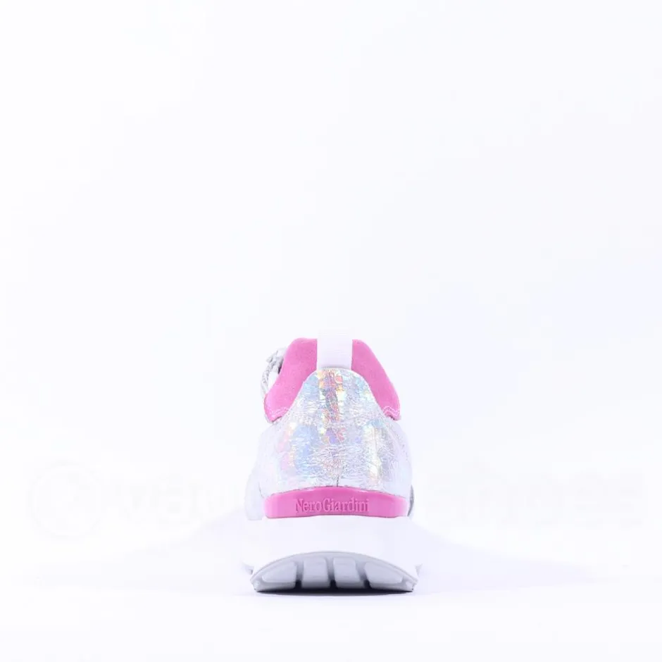 Women NeroGiardini Sporty Mesh Trainer - Silver Pink