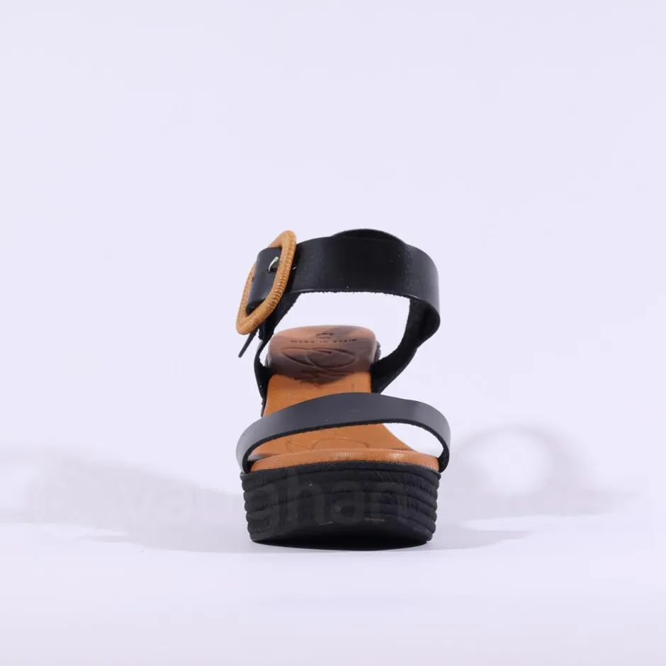 Women Oh My Sandals Square Buckle Wedge - Black