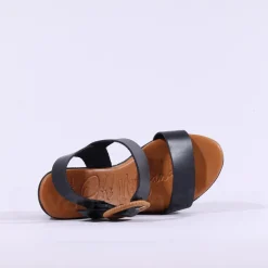 Women Oh My Sandals Square Buckle Wedge - Black