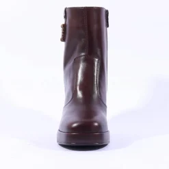 Women NeroGiardini Stack Heel Platform Boot - Brown Leather