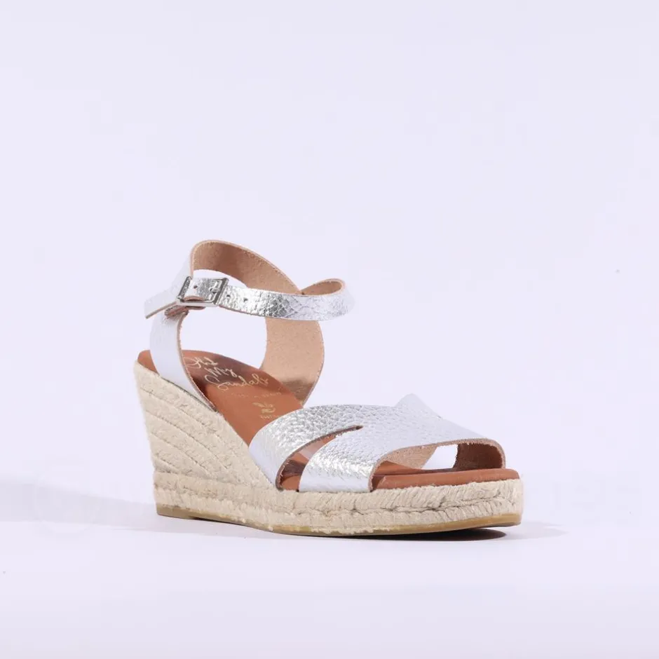 Women Oh My Sandals Strap Slingback Espadrille - Silver