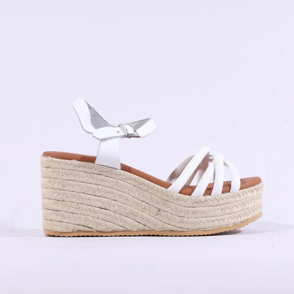 Women Oh My Sandals Straps Platform Espadrille - White