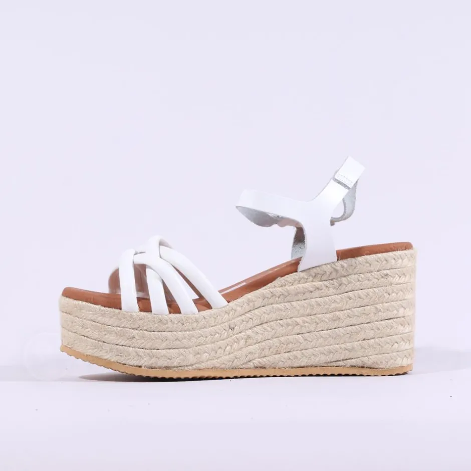 Women Oh My Sandals Straps Platform Espadrille - White