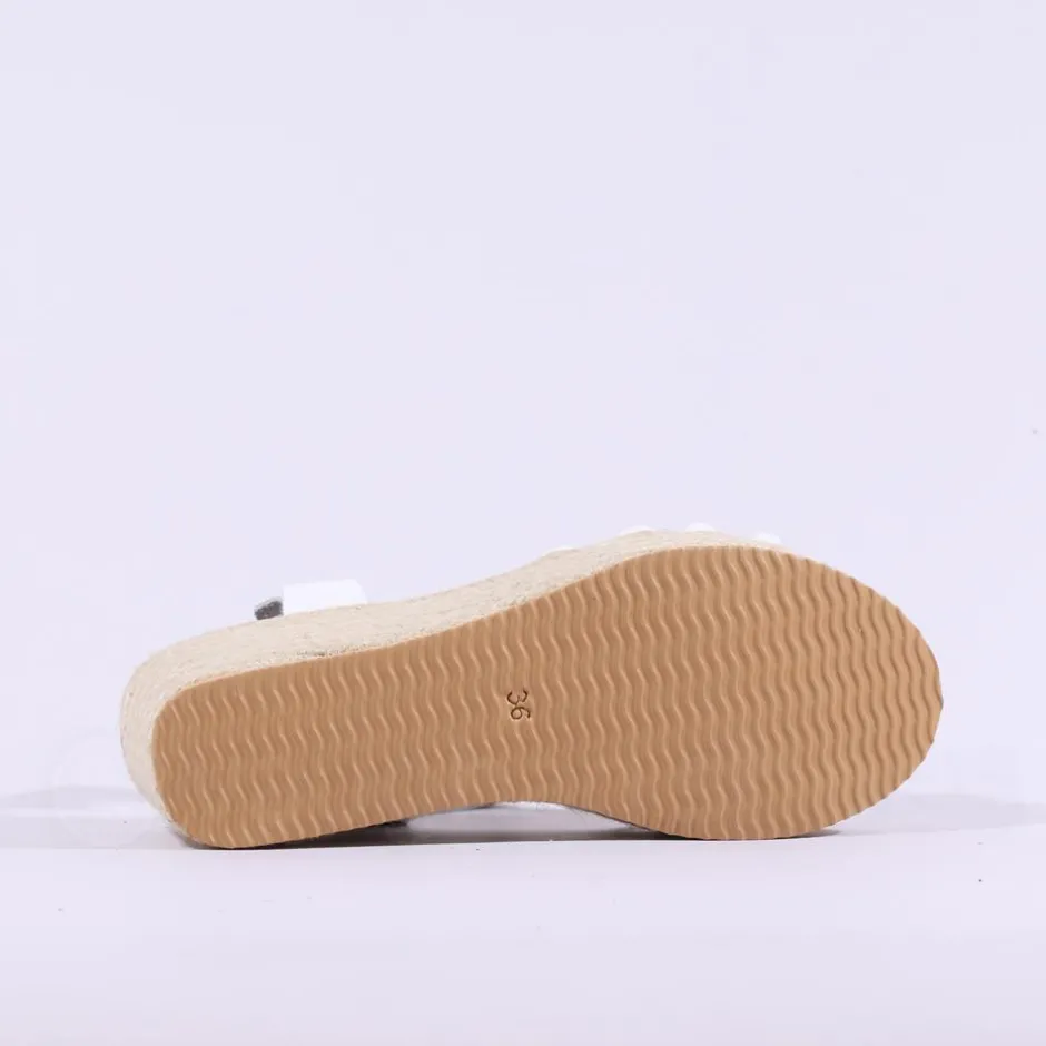 Women Oh My Sandals Straps Platform Espadrille - White