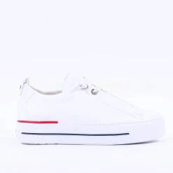 Women Paul Green Super Soft Platform Trainer - White Red Navy