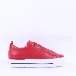 Women Paul Green Super Soft Platform Trainer - Red Leather