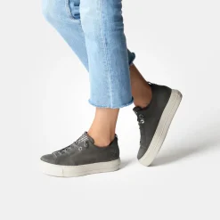 Women Paul Green Super Soft Platform Trainer - Grey Nubuck