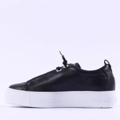 Women Paul Green Super Soft Platform Trainer - Black Gold Leather