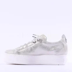 Women Paul Green Super Soft Platform Trainer - Metallic Leather