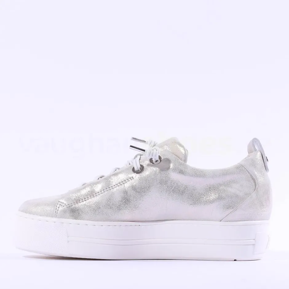 Women Paul Green Super Soft Platform Trainer - Metallic Leather