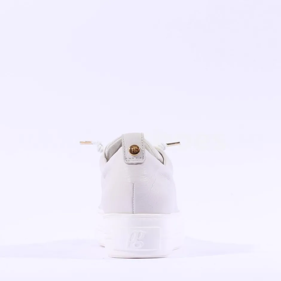 Women Paul Green Super Soft Platform Trainer - Ivory Gold Leather