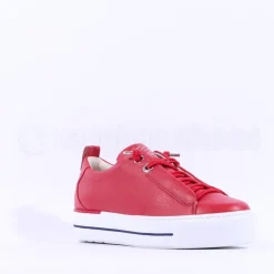 Women Paul Green Super Soft Platform Trainer - Red Leather