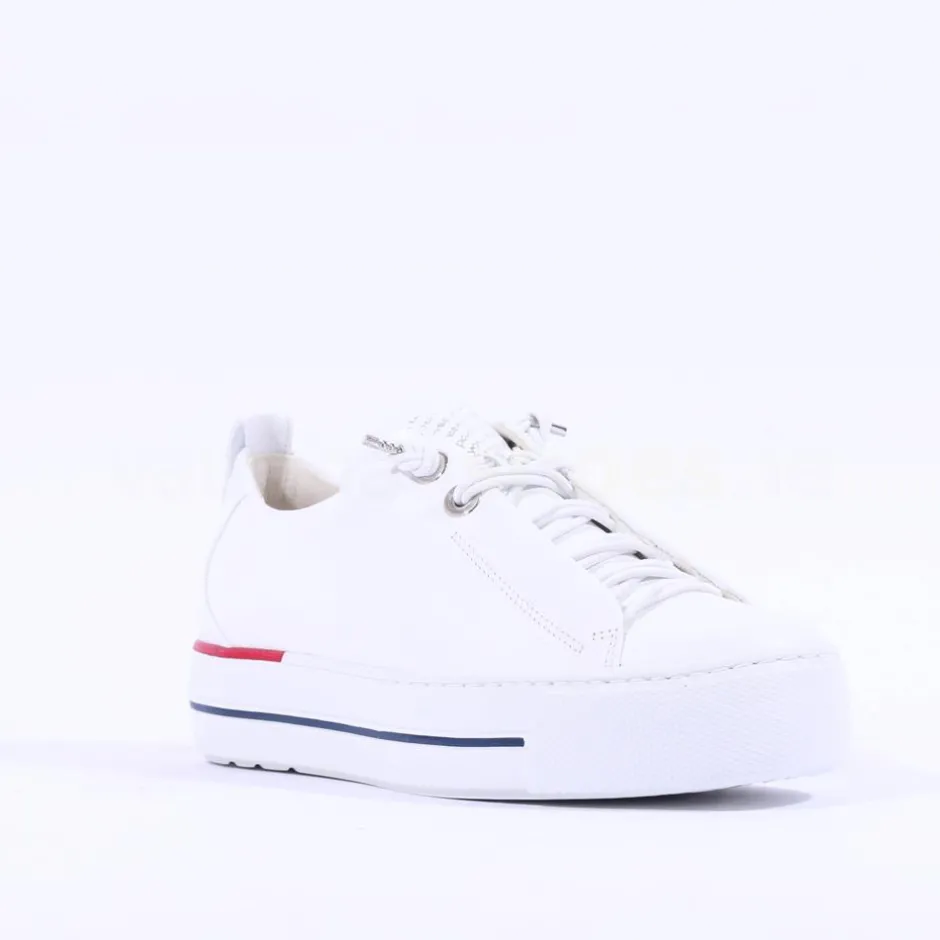 Women Paul Green Super Soft Platform Trainer - White Red Navy