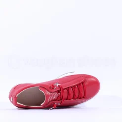 Women Paul Green Super Soft Platform Trainer - Red Leather
