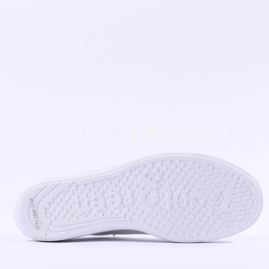 Women Paul Green Super Soft Platform Trainer - White Gold Leather