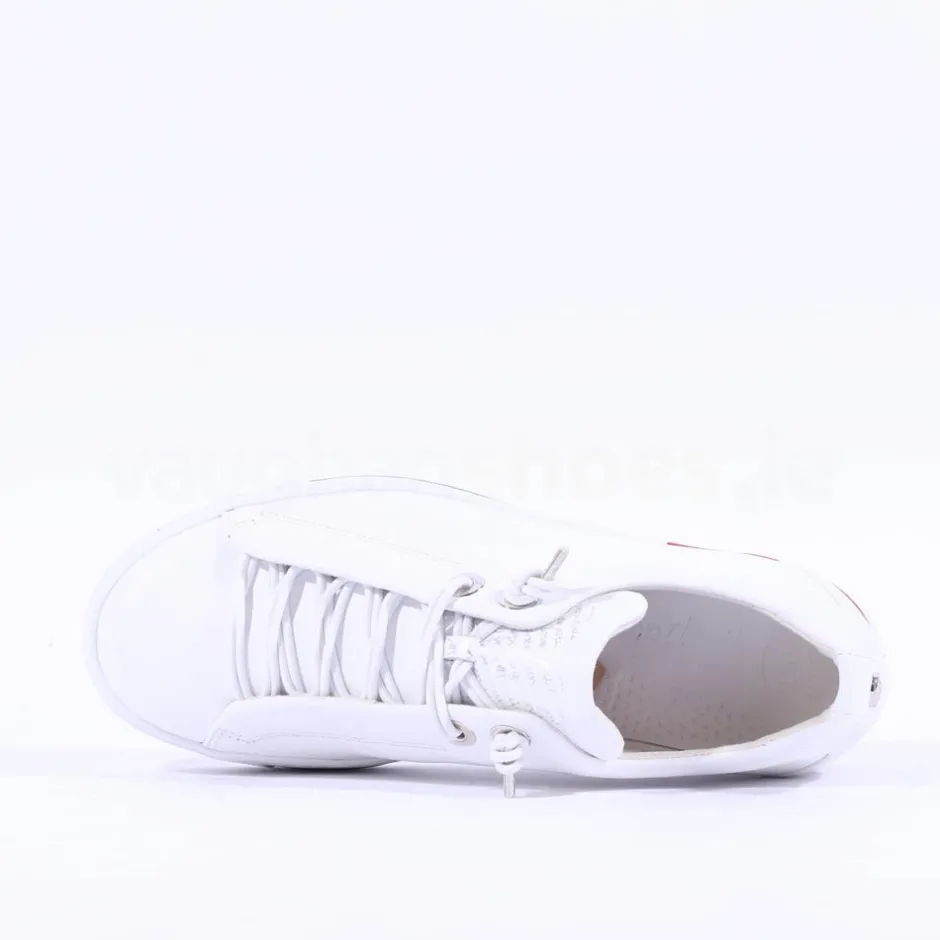 Women Paul Green Super Soft Platform Trainer - White Red Navy