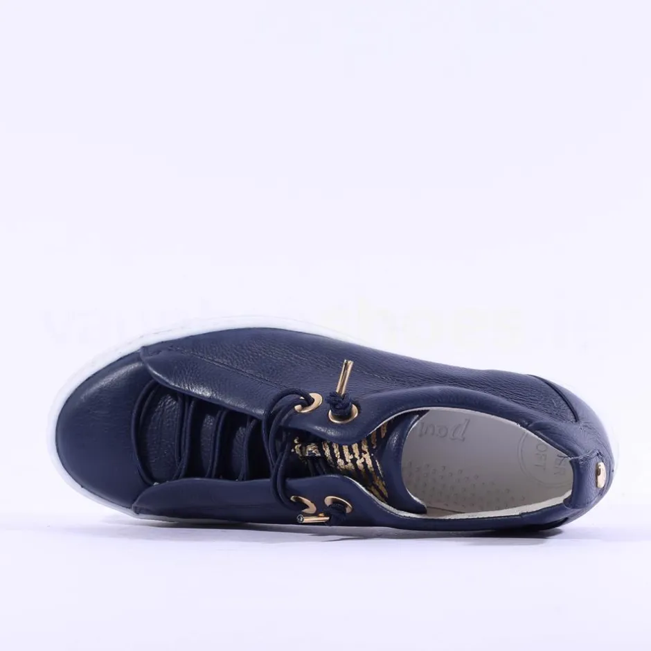 Women Paul Green Super Soft Platform Trainer - Navy Combi