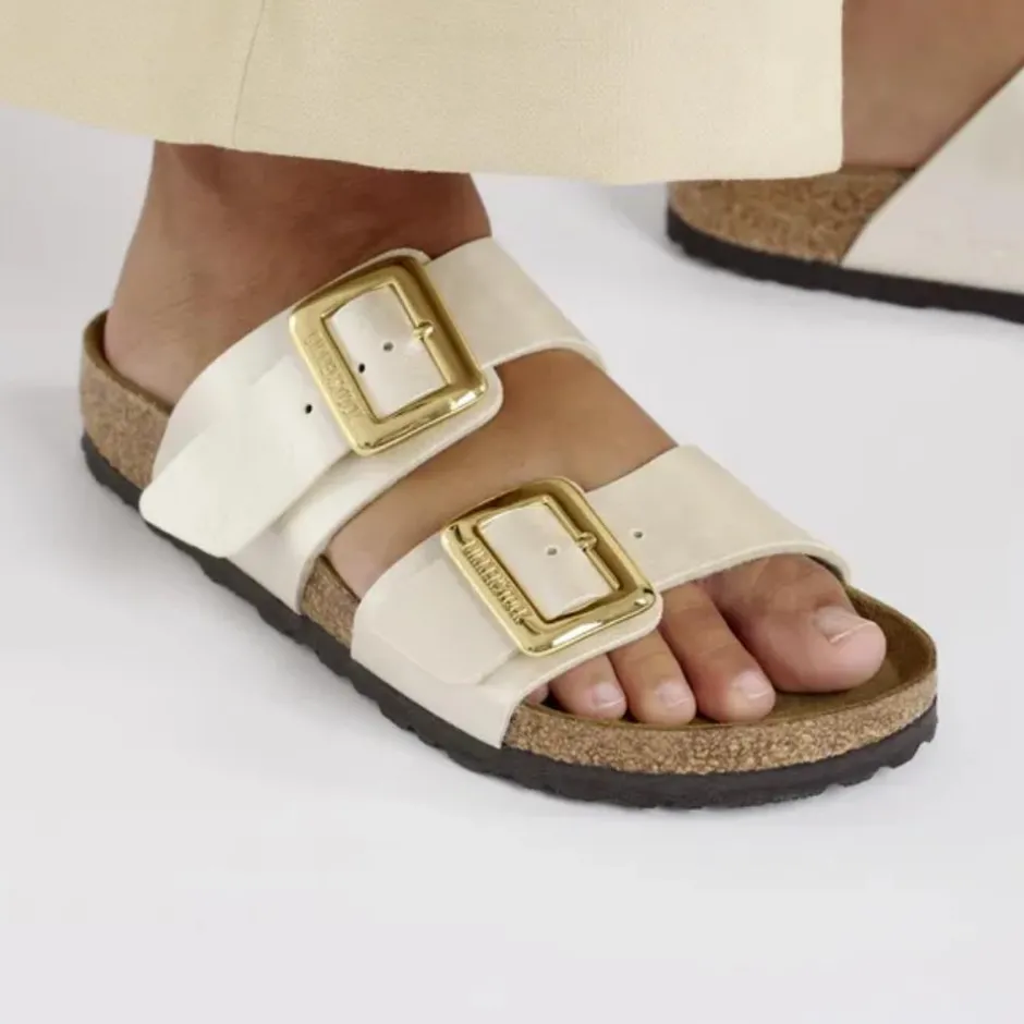 Women Birkenstock Sydney Cushion Buckle Bf - Graceful Pearl White
