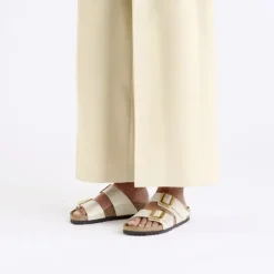 Women Birkenstock Sydney Cushion Buckle Bf - Graceful Pearl White