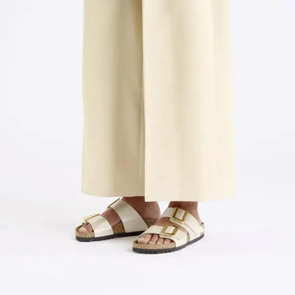 Women Birkenstock Sydney Cushion Buckle Bf - Graceful Pearl White