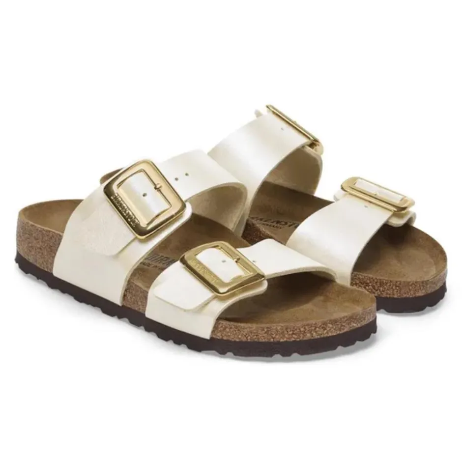 Women Birkenstock Sydney Cushion Buckle Bf - Graceful Pearl White