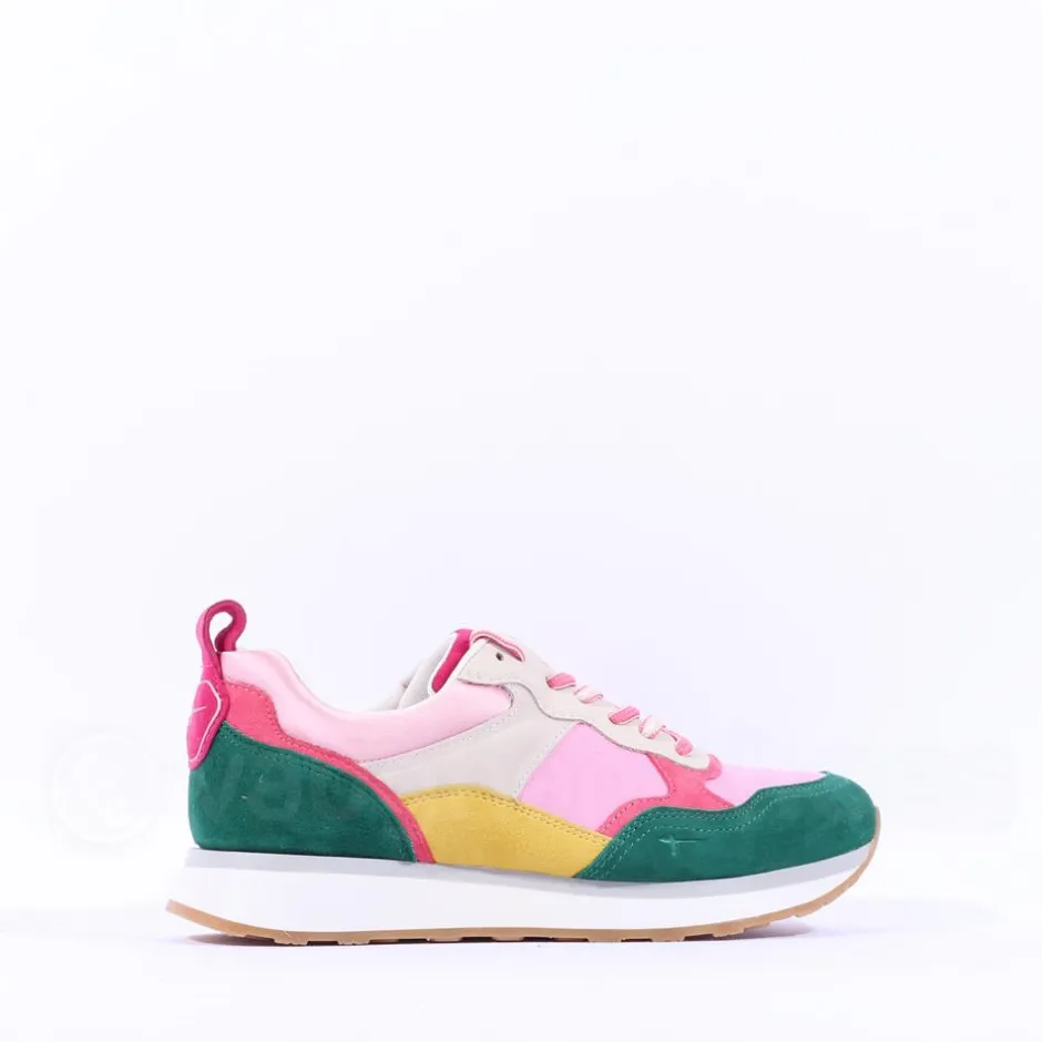 Women Tamaris Taja Multicolour Trainer - Pink Green