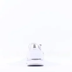 Women Tamaris Taja Side Zip Sparkle Trainer - White Silver