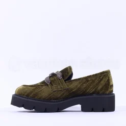 Women Una Healy Take My Breath Velour Loafer - Green Velour