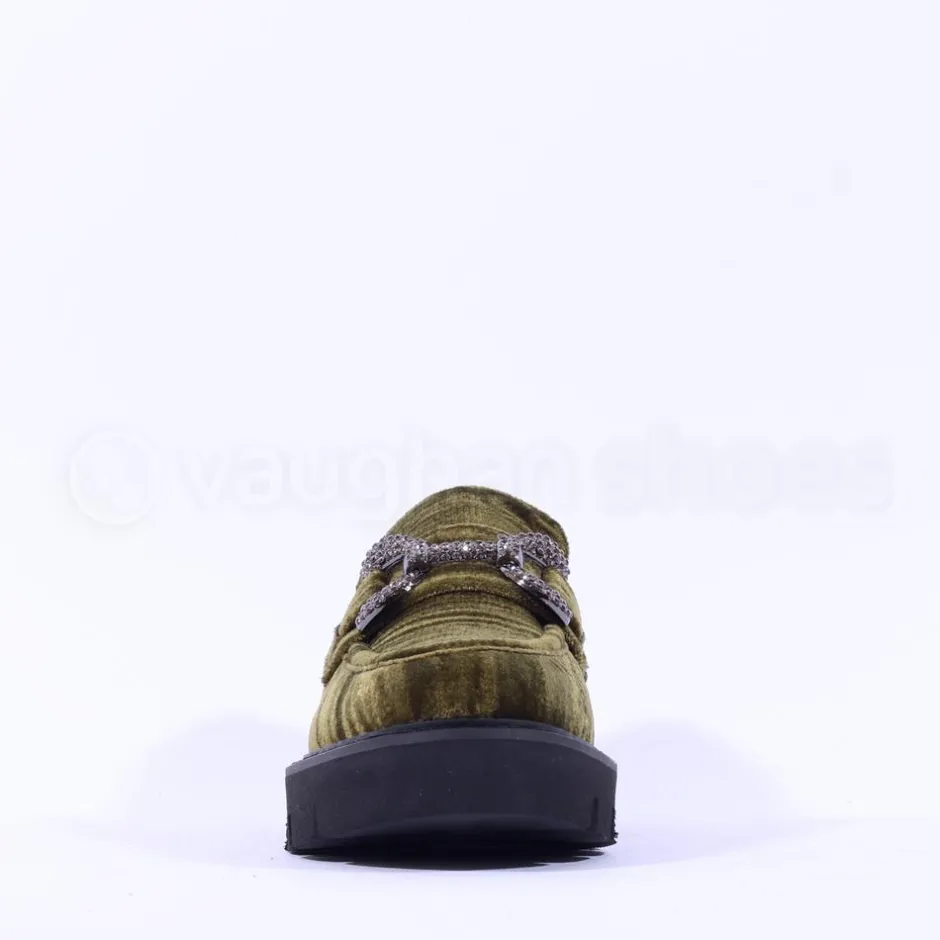 Women Una Healy Take My Breath Velour Loafer - Green Velour