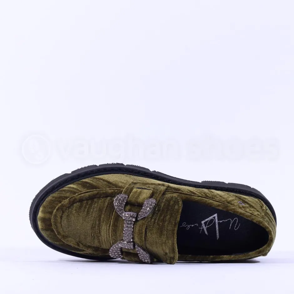 Women Una Healy Take My Breath Velour Loafer - Green Velour