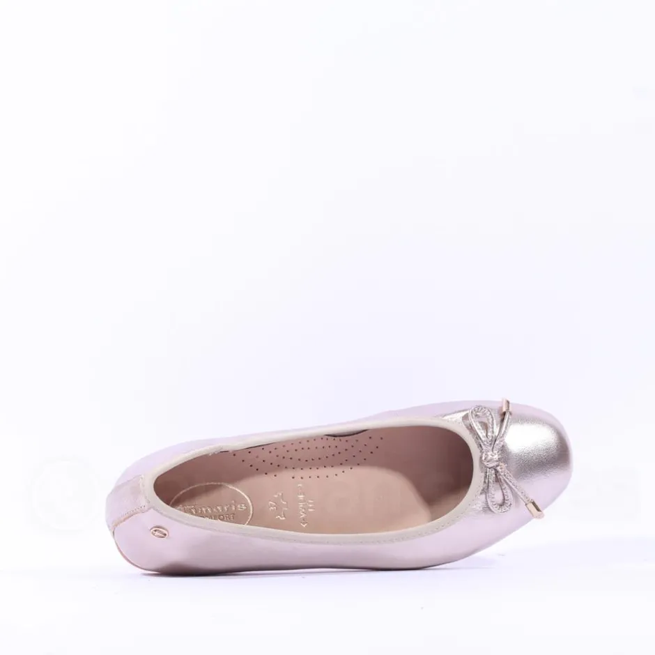 Women Tamaris Tali Pomp With Bow Detail - Light Gold