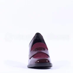 Women Tamaris Linny Stacked Block Heel Loafer - Wine Combi